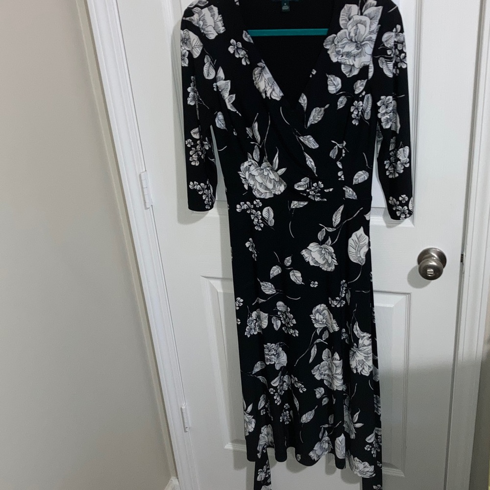 Lauren Ralph Lauren Black and White Floral Dress